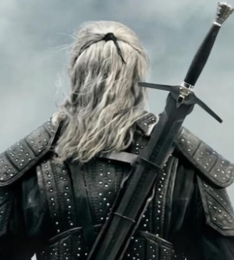 An image of Geralt from the Witcher (Netflix) from behind.