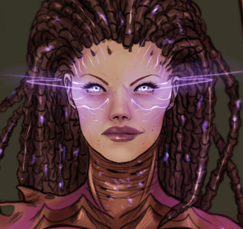 An image of Sarah Kerrigan, the Queen of Blades, from Starcraft.
